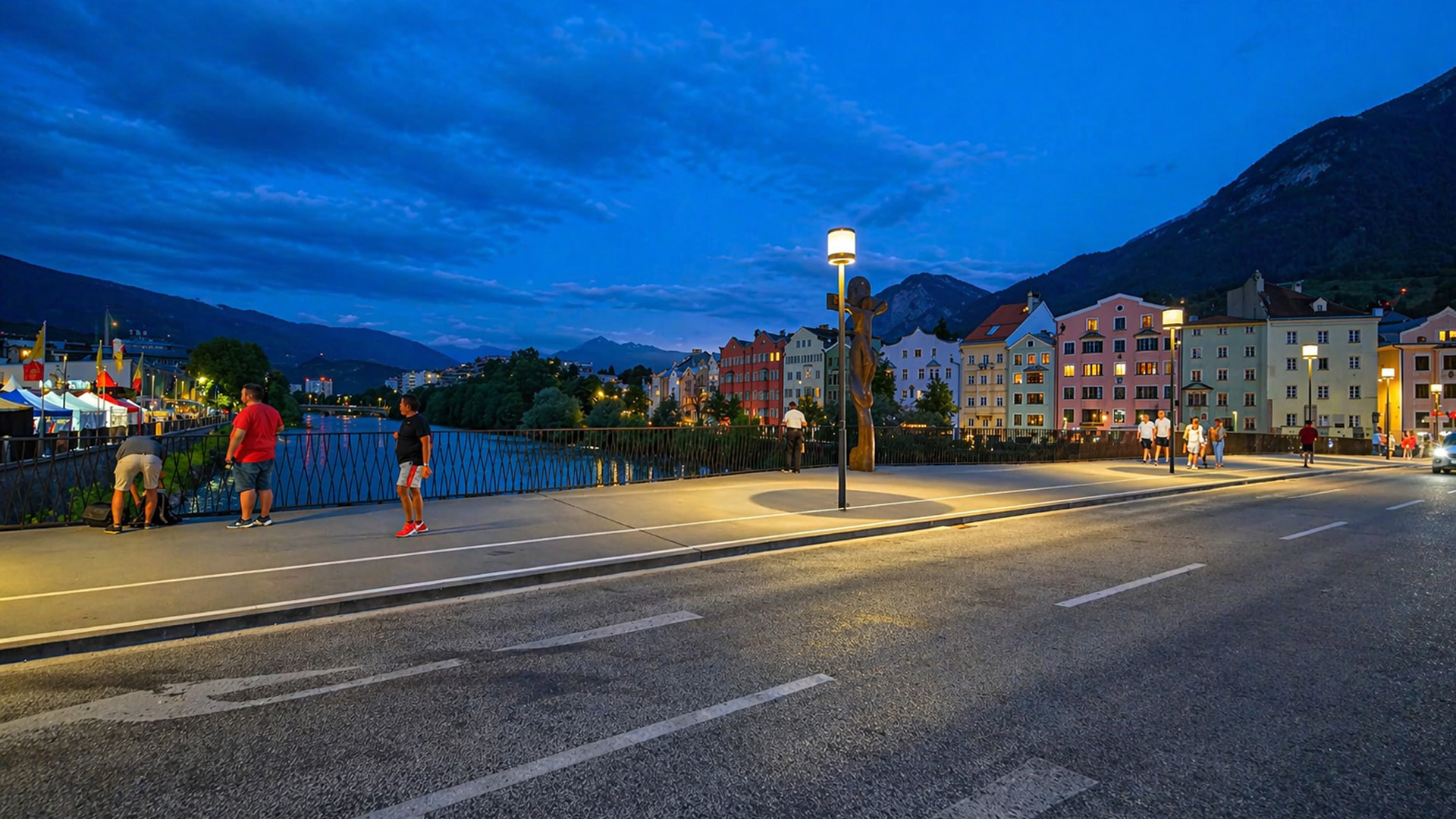 Promenade à Innsbruck, en Autriche, lors d'une belle soirée (4K)