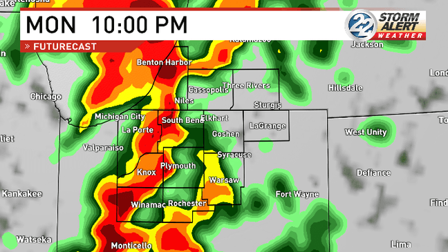 Severe storms expected late Monday ahead of cold front
