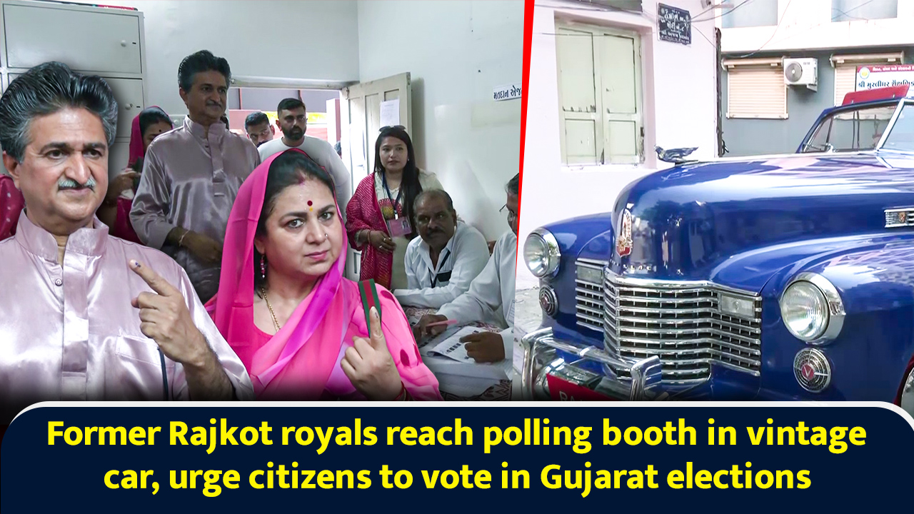 Former Rajkot royals reach polling booth in vintage car, urge citizens ...