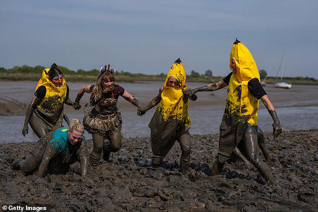 Some contestants choose to up the ante by dressing in fancy dress - bananas, Where's Wally, fairy's, Mario and minions have been known to cross the riverbank