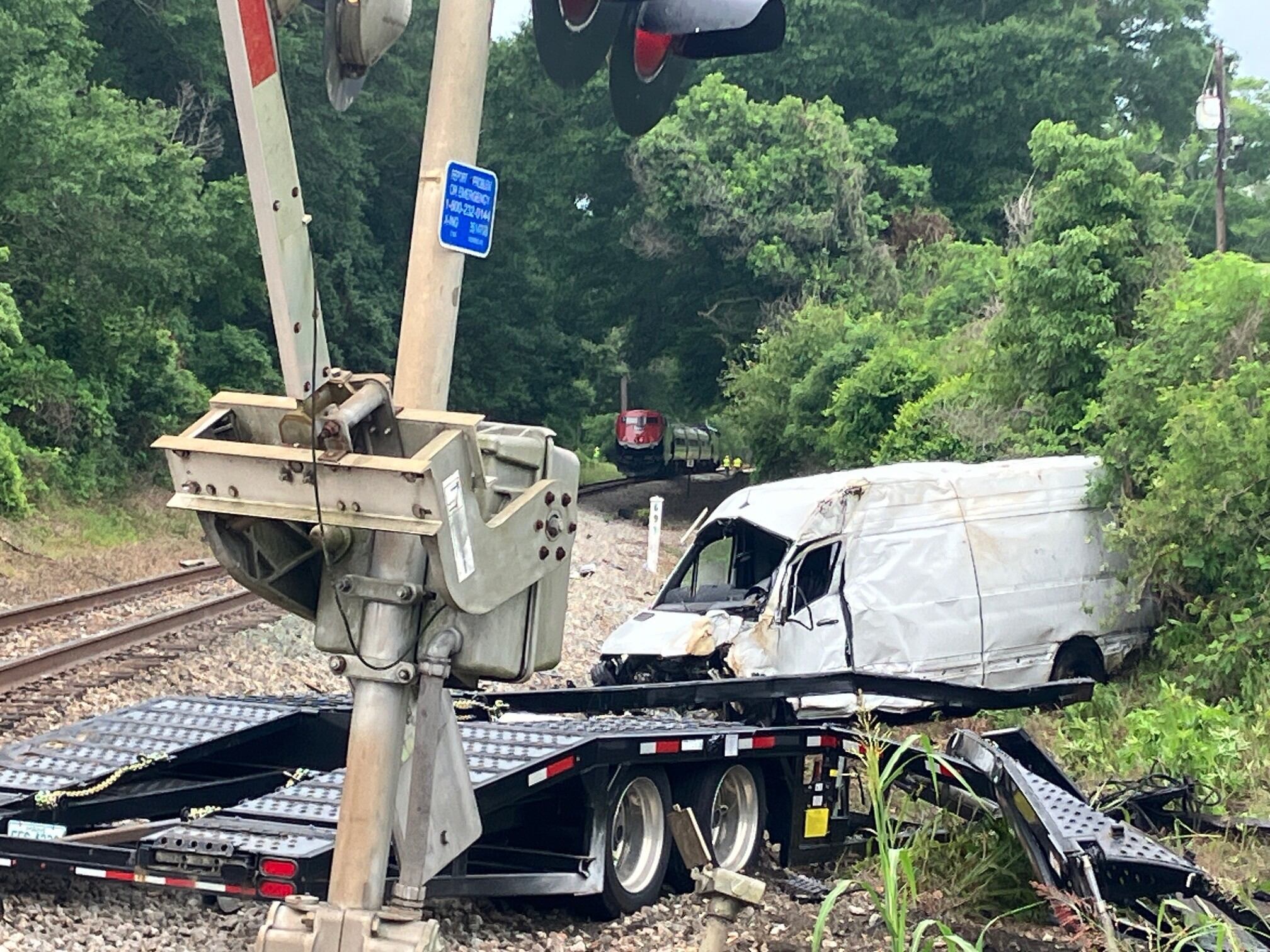 Amtrak train collides with car-hauling truck in Grand Bay; several crew ...