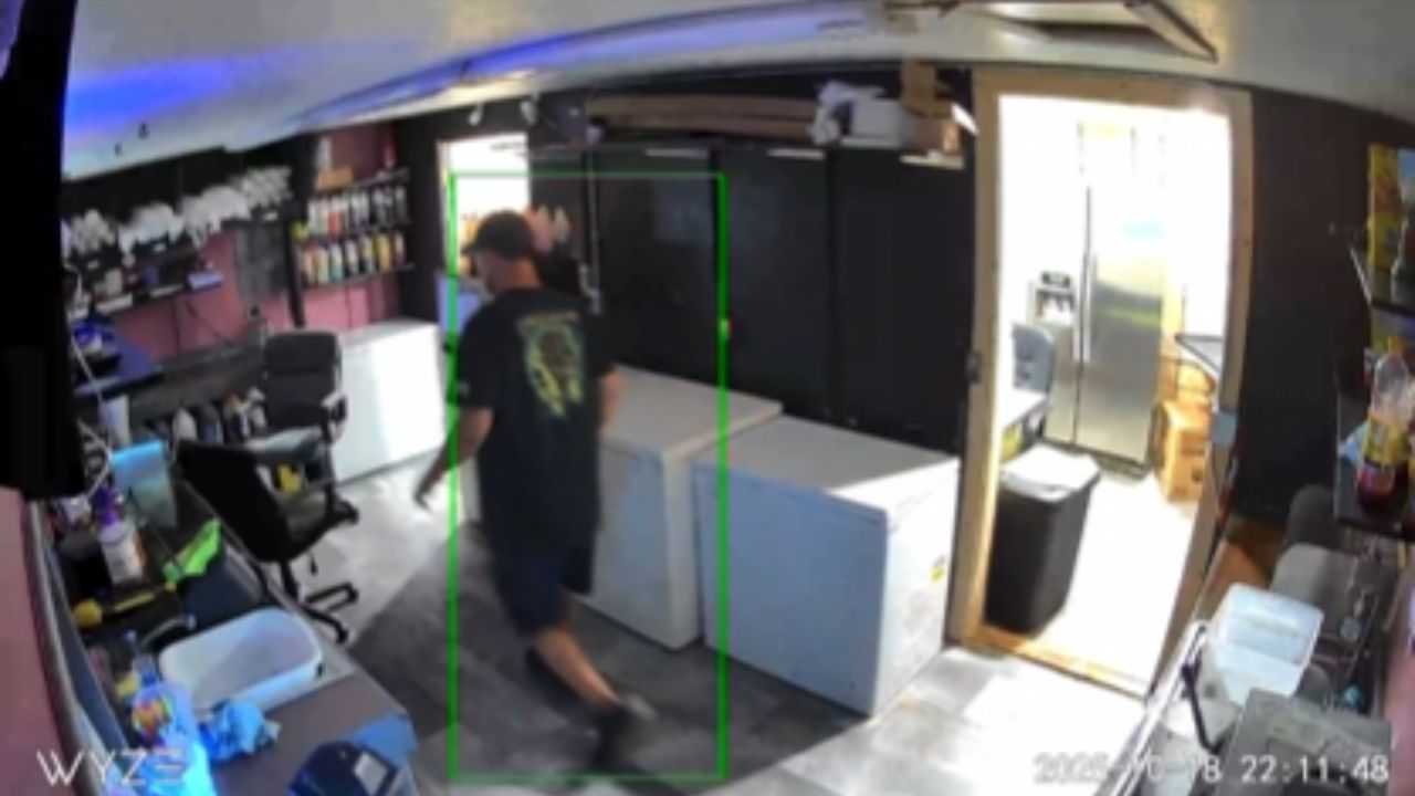 Slip sends money floating through the air inside a business