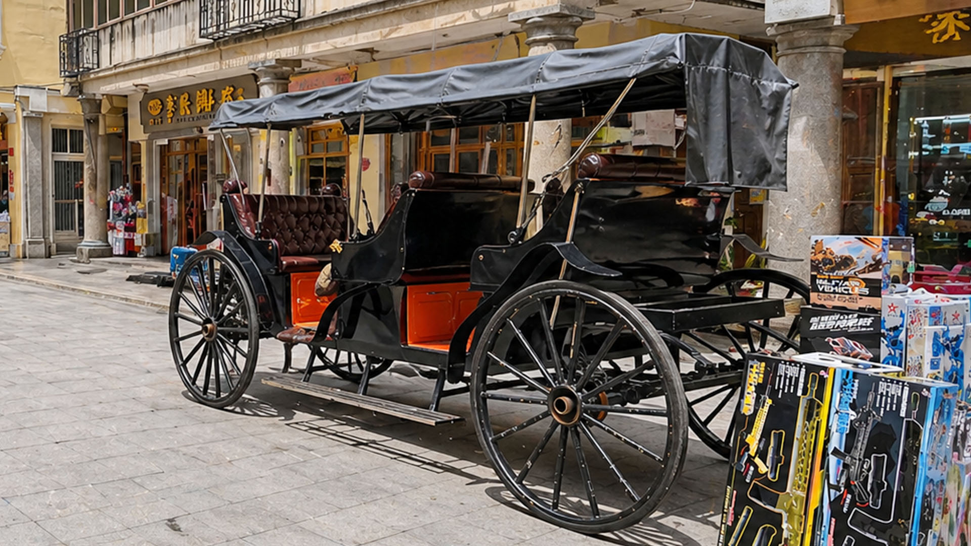 This historic carriage in China is now just a street centerpiece