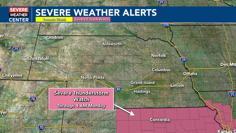 Storms expected tonight into Monday, severe threat mainly in Kansas