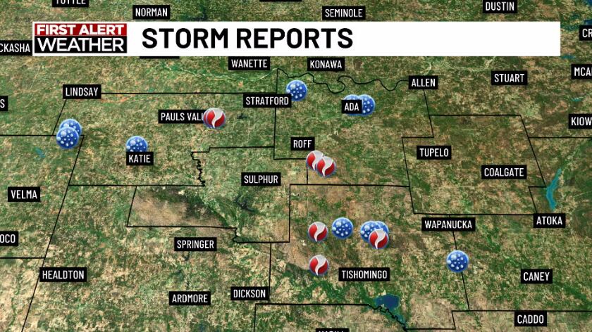 Severe storms bring possible tornadoes, large hail across Texoma