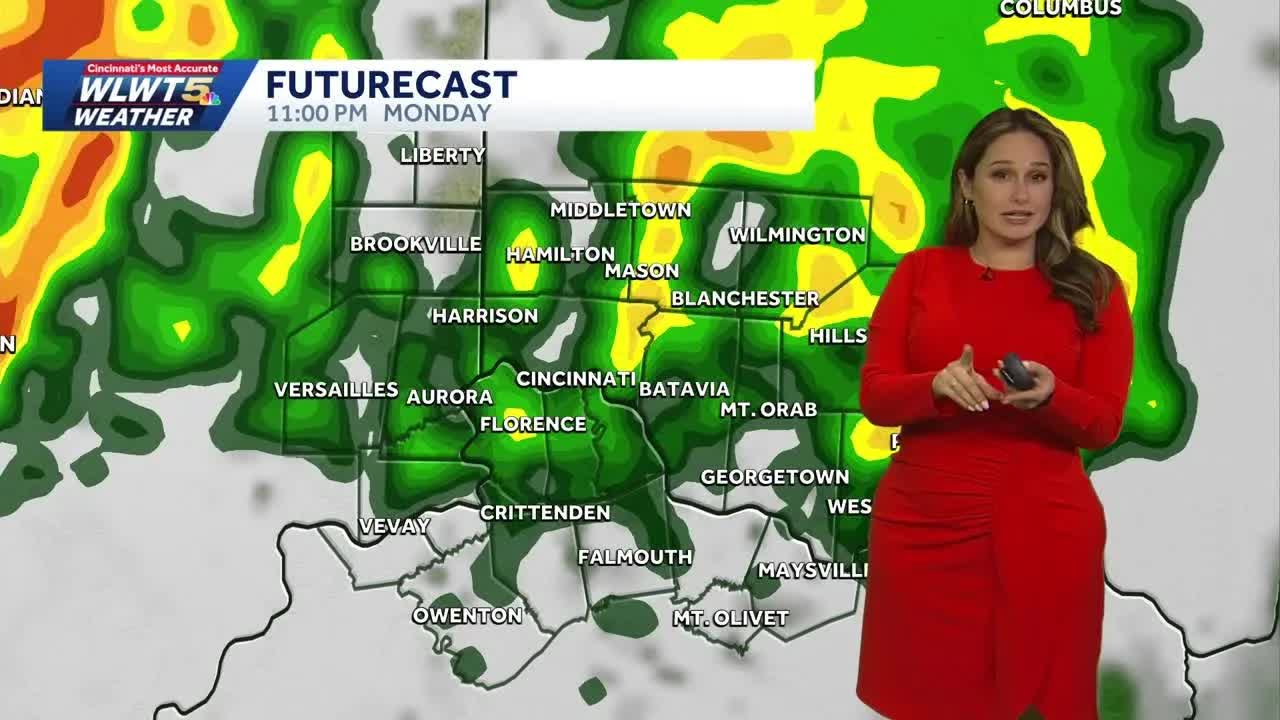 Rain and storms roll in late Monday for Greater Cincinnati