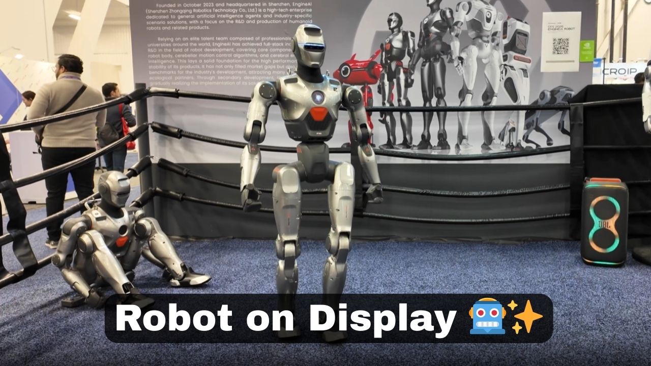 Robot moves around a ring at CES in Las Vegas