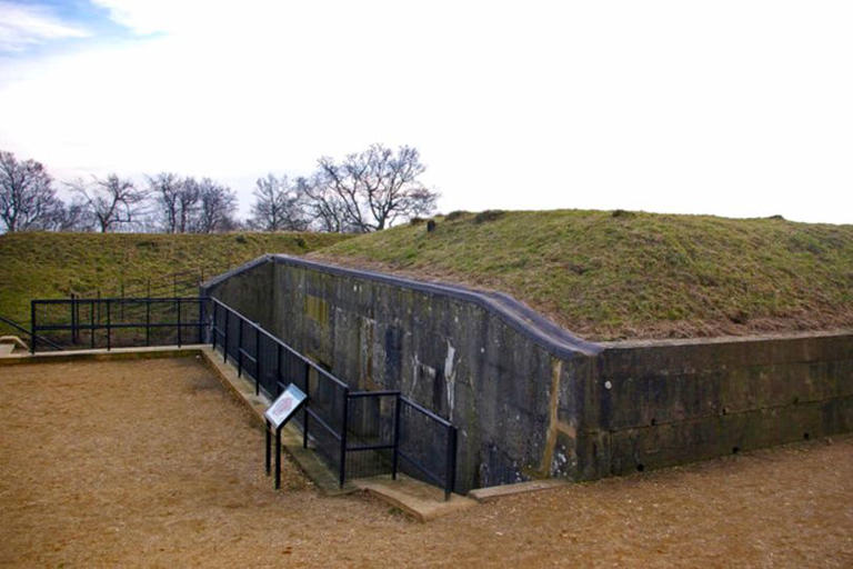 The Surrey hillside with a fort built to repel a French invasion which ...