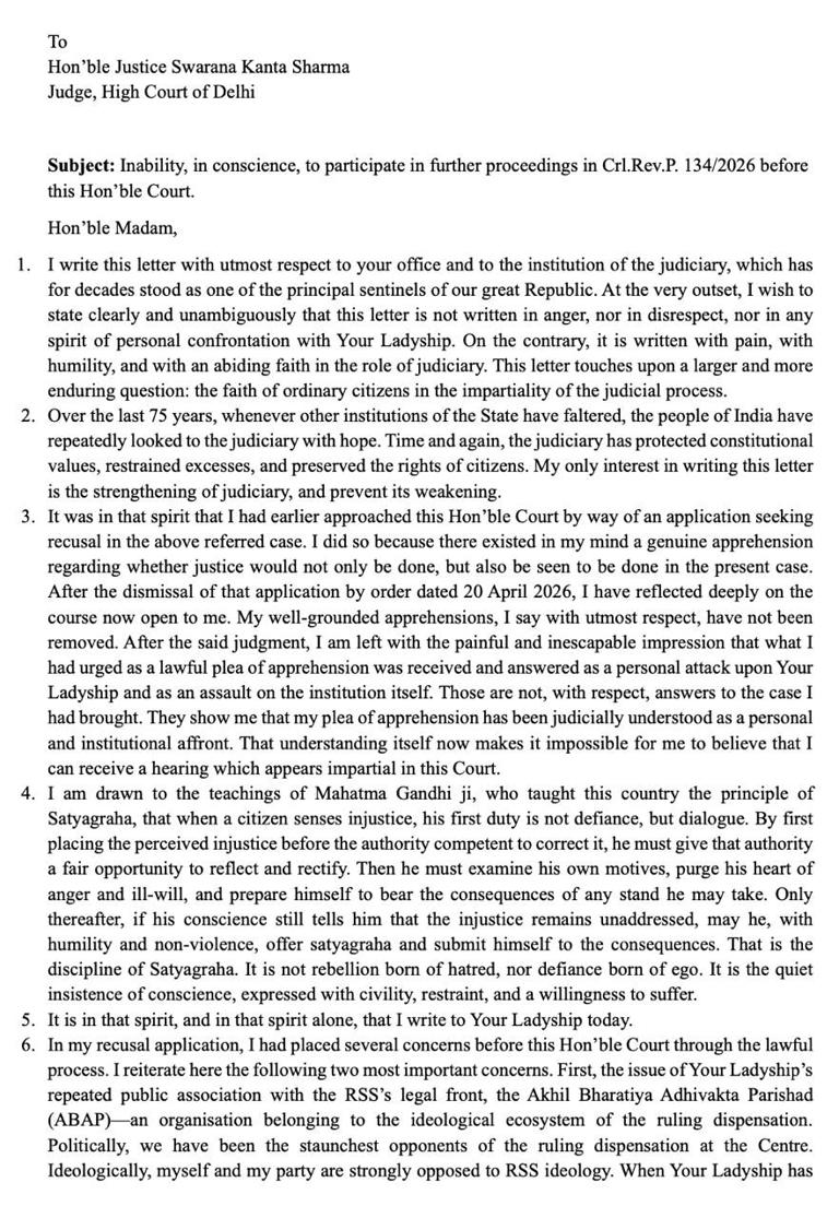 Hope of justice shattered: Full text of Kejriwal's letter refusing ...