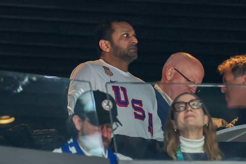 US Federal Bureau of Investigation Director Kash Patel looks on prior to the Men's Gold Medal match between Canada and the United States on day 16 of the Milano Cortina 2026 Winter Olympic games at Milano Santagiulia Ice Hockey Arena on February 22, 2026 in Milan, Italy