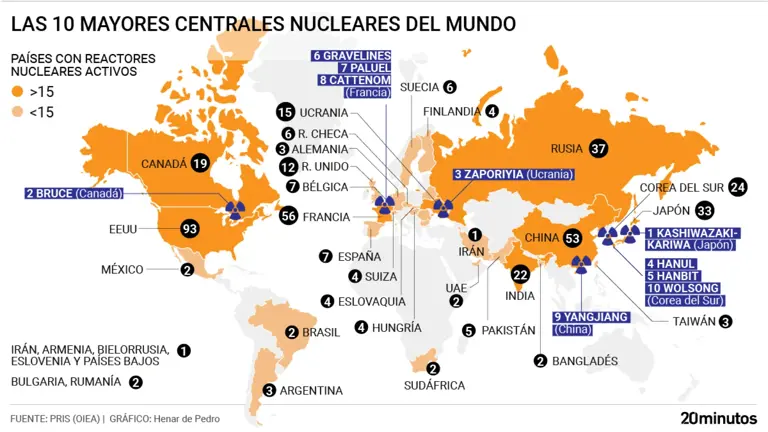 El mapa de la nuclearización mundial: los países con más peso de la ...