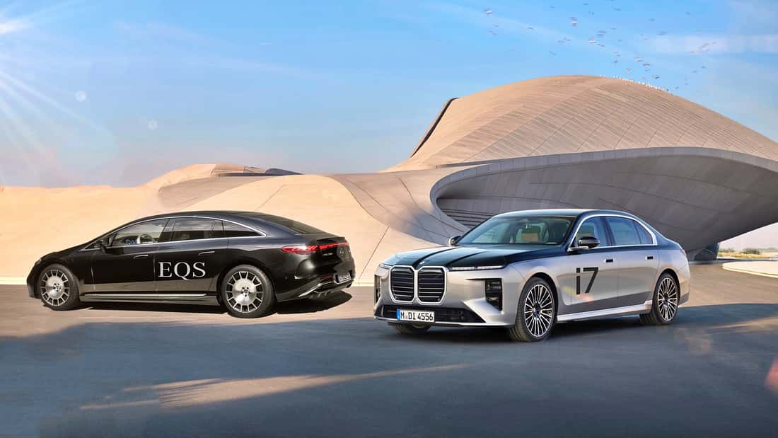 Vergleich BMW i7 und Mercedes EQS (2026): Sind das die zwei besten ...