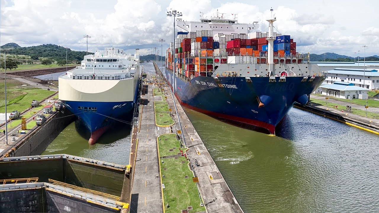 How the Panama Canal moves giant ships between two oceans