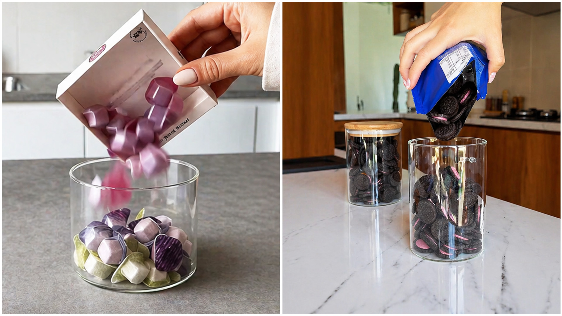 Sweet snack jar refill and kitchen storage
