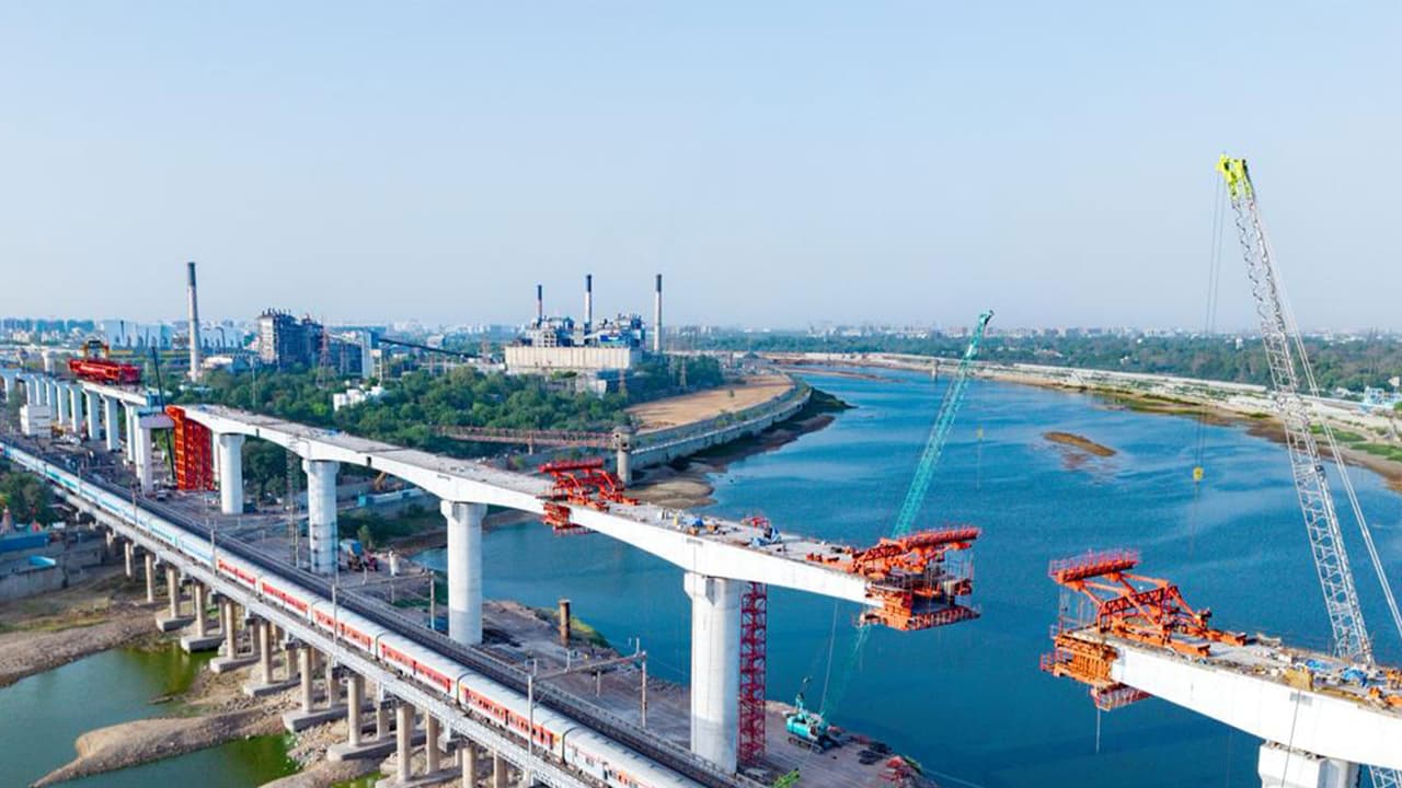 Mumbai-Ahmedabad bullet train: 12-storey bridge over Sabarmati advances