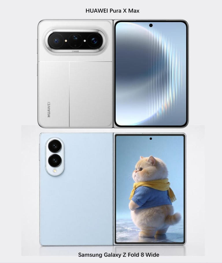 Galaxy Z Fold 8 wide vs Huawei Pura X Max: dimensions compared