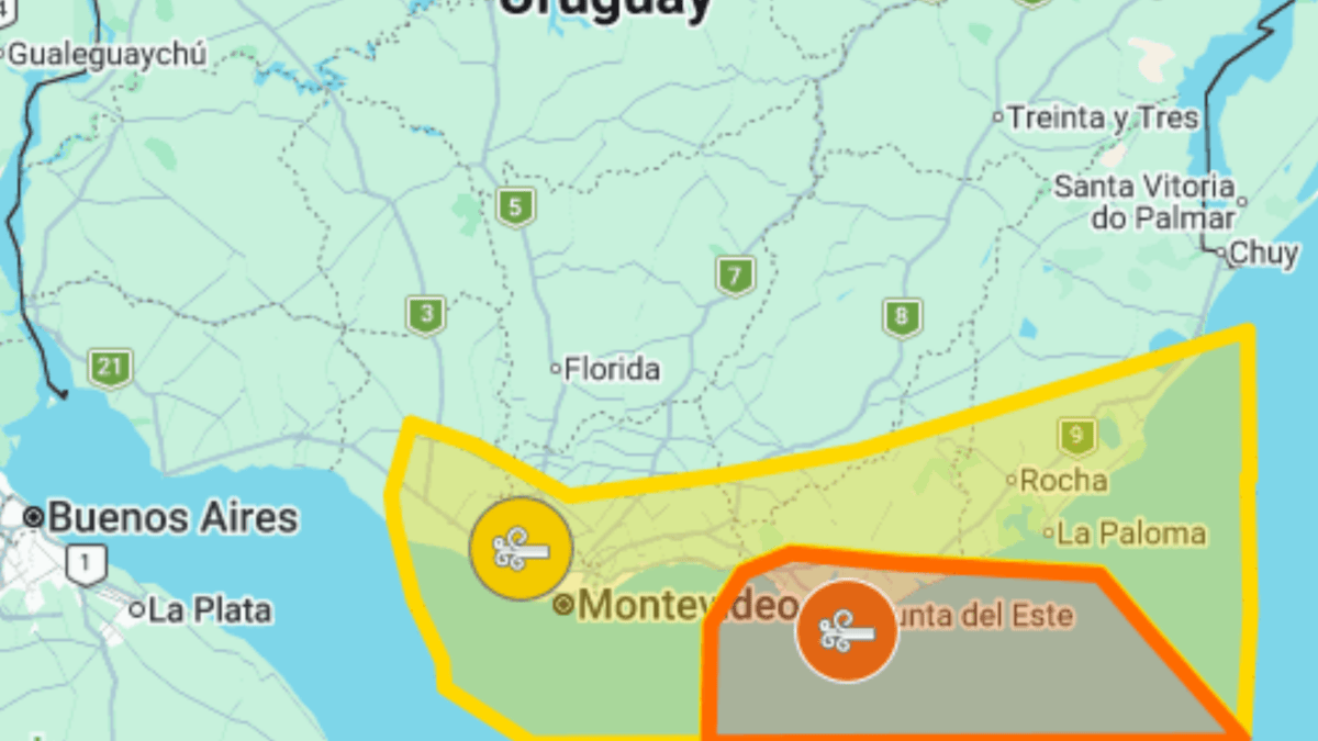 Doble advertencia por vientos muy fuertes y frío afecta la costa sur y este