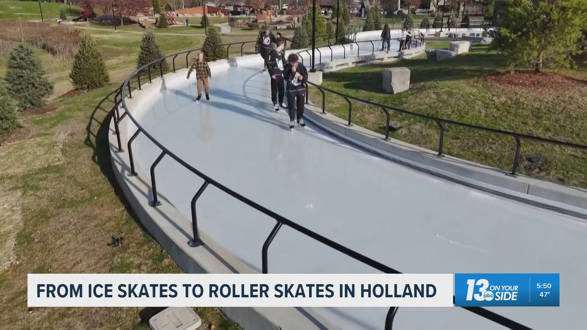 Ice skating rink in Holland transforms to roller rink