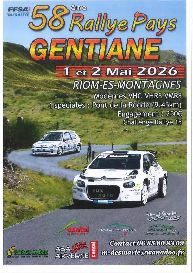 Liste des engagés Rallye du Pays Gentiane 2026