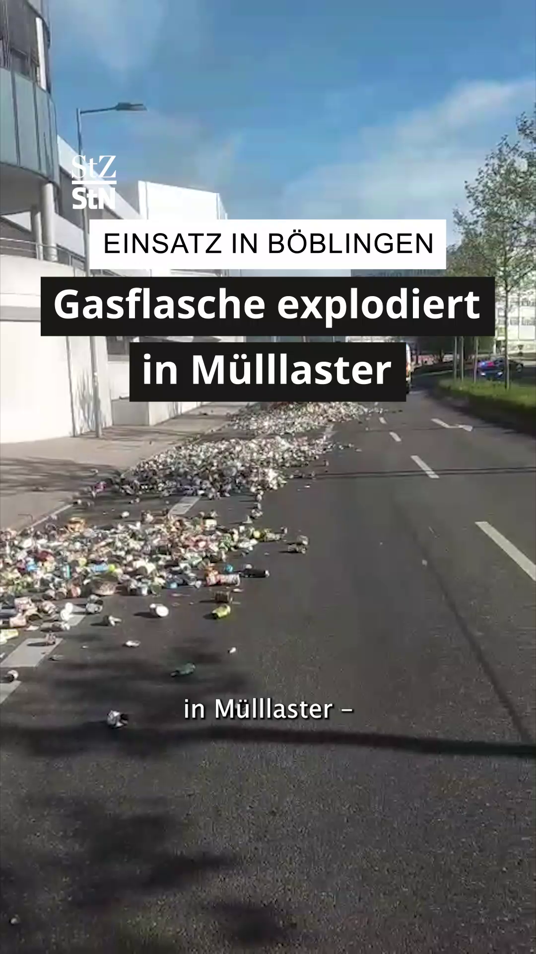 Böblingen: Gasflasche explodiert in Mülllaster – Fahrer bleibt cool