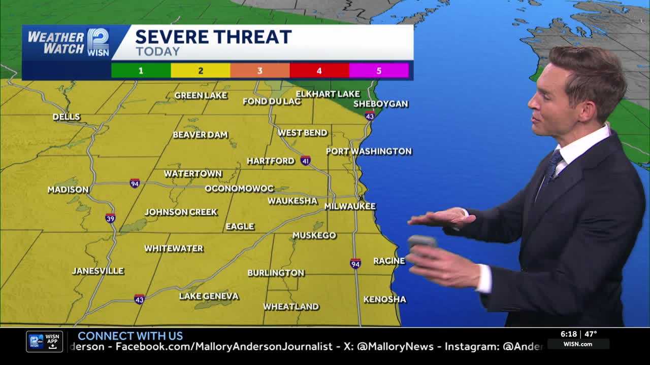 SE Wisconsin faces 2 rounds of rain, possible severe storms this afternoon
