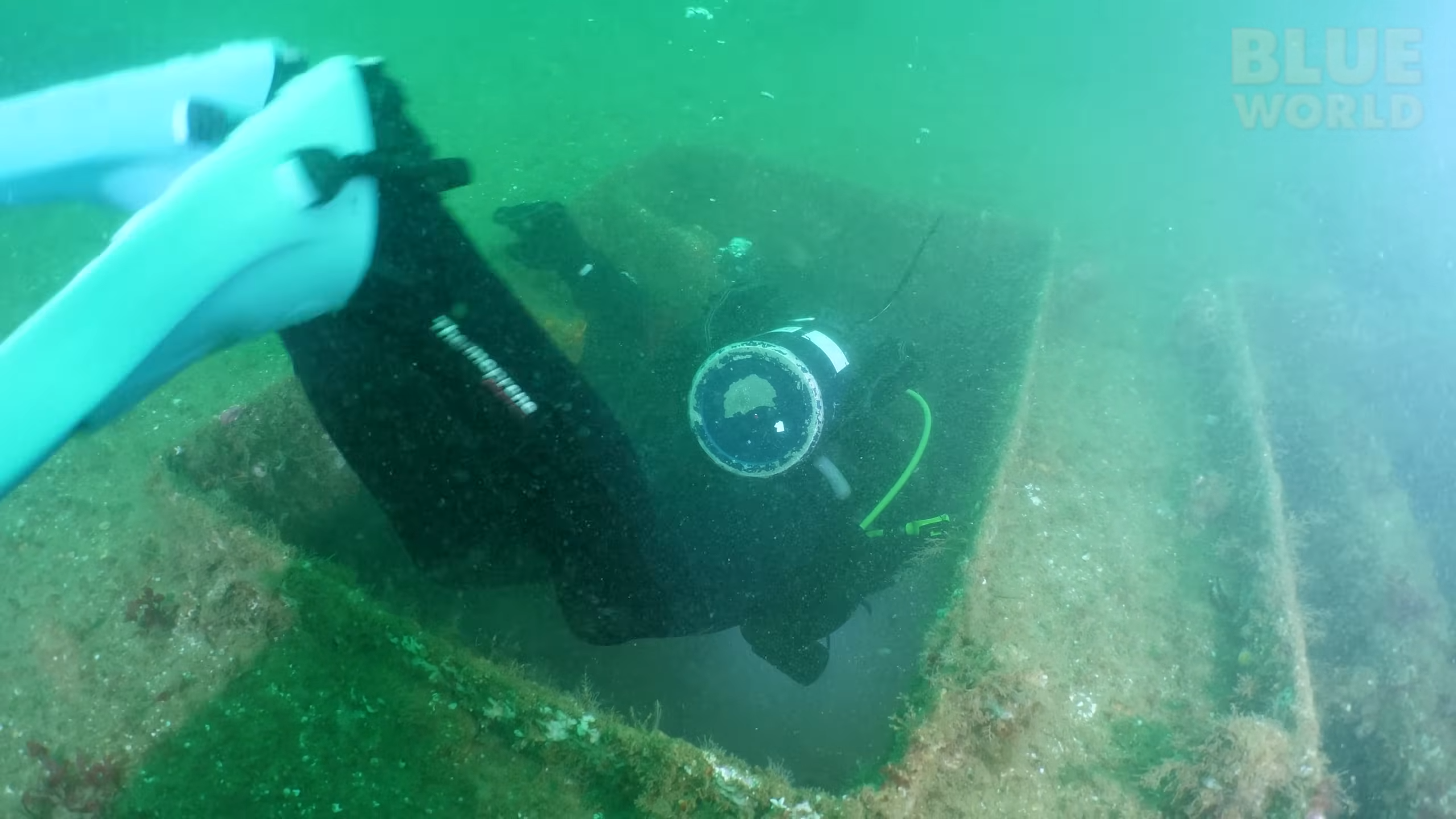 Watch what happens when divers enter a ship broken in half