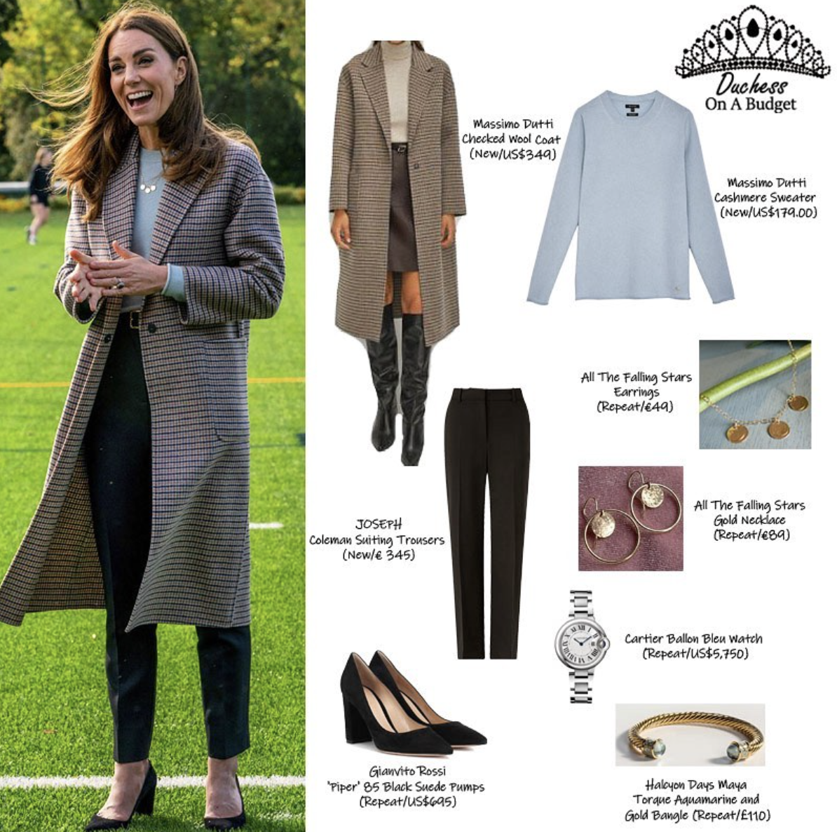 Shop Kate Middleton's checked coat that's leading spring fashion trends ...