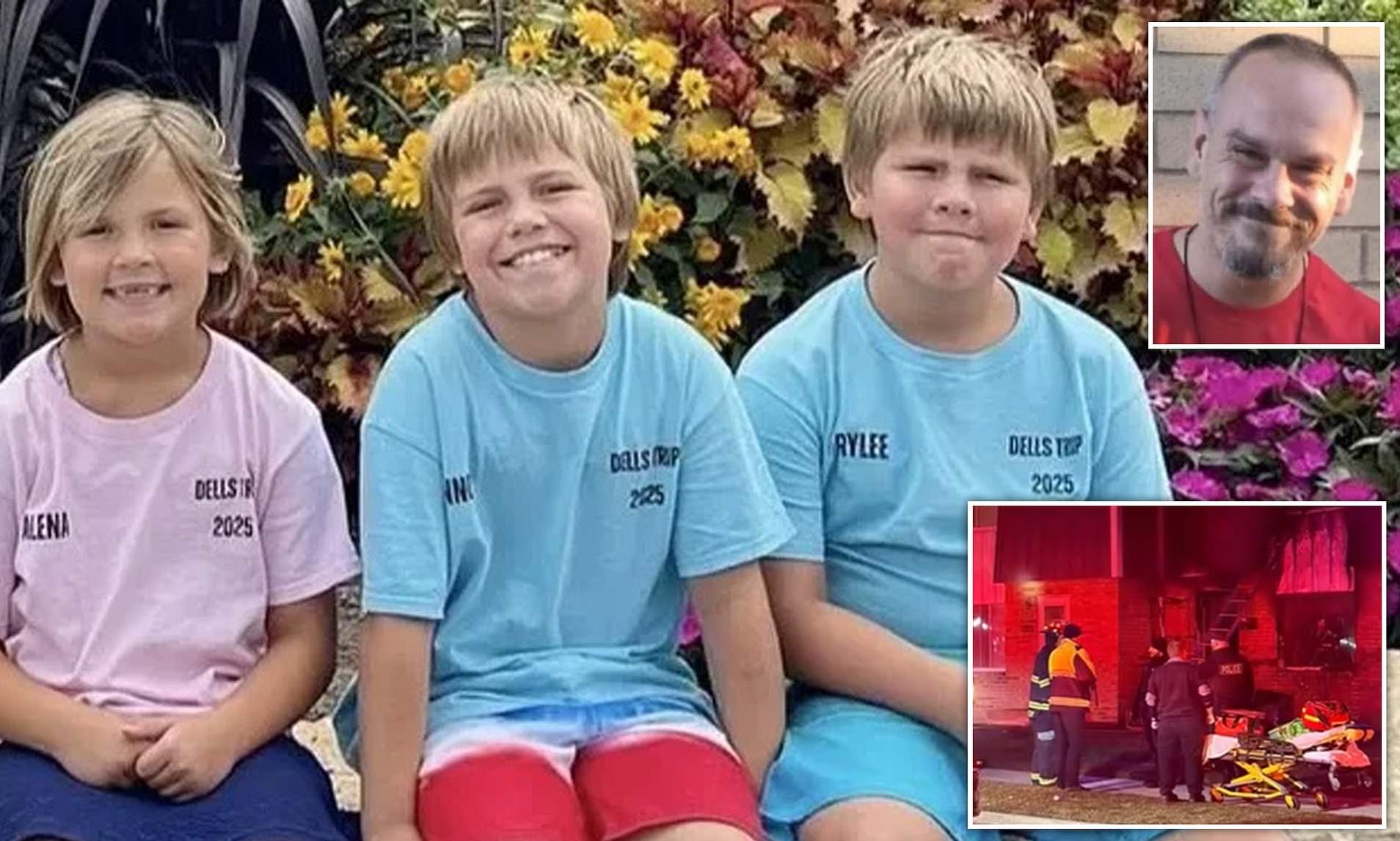Three kids perish in house fire as their own father rushes out to save ...
