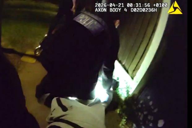 Watch: Police chase after pair attempt to flee in stolen car in south Essex
