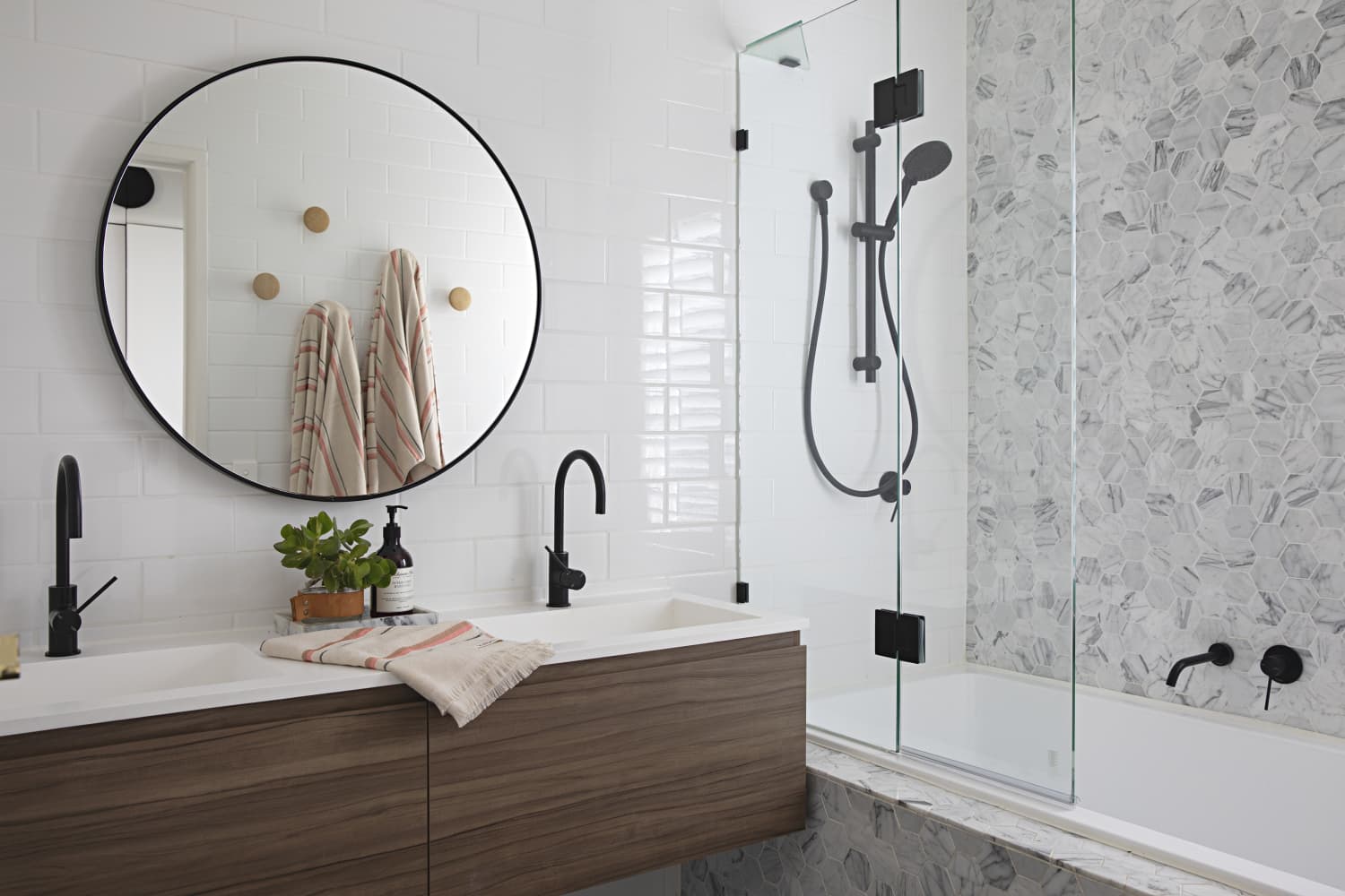 This brilliant shower system adds instant bathroom storage out of thin air