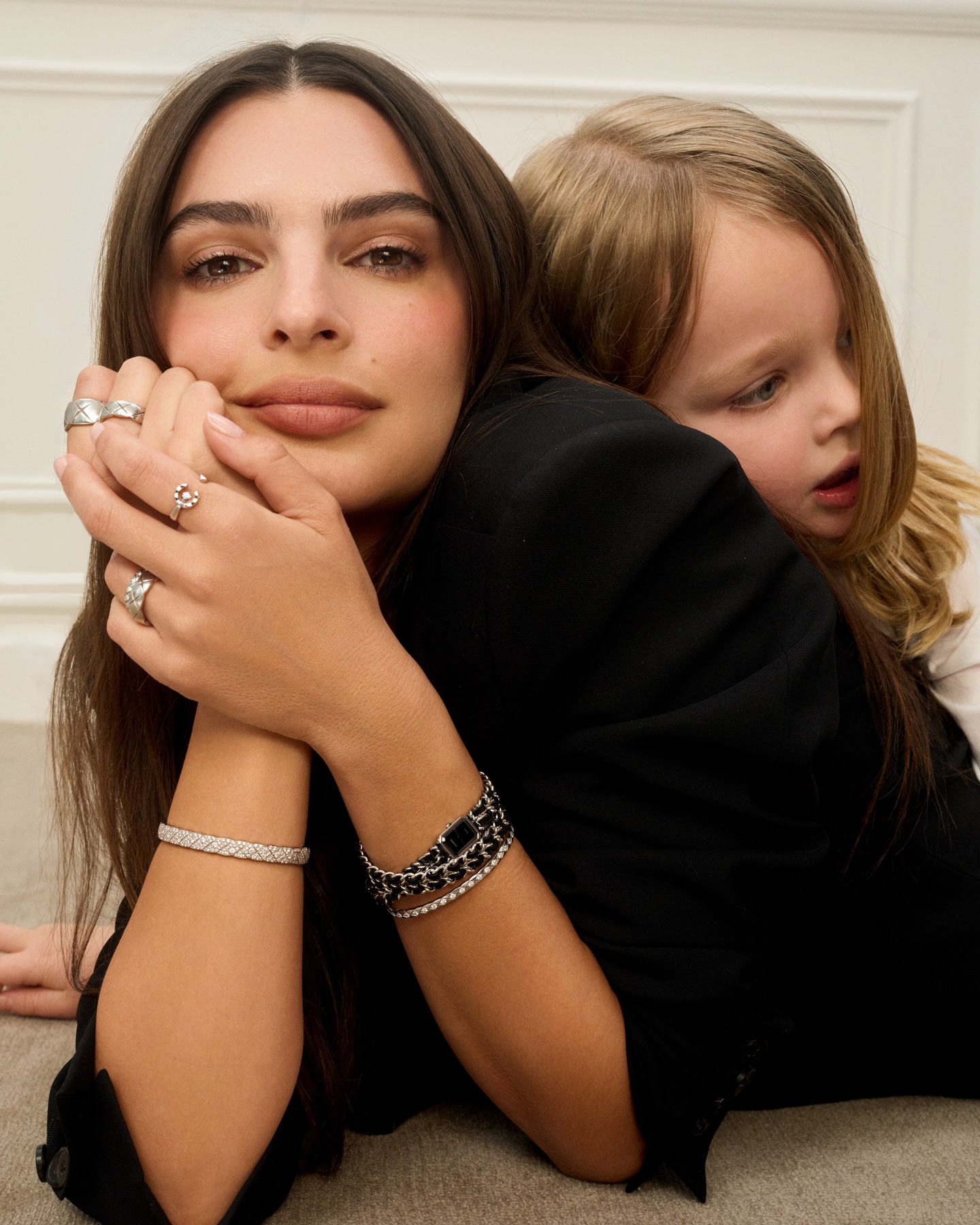 Emily Ratajkowski and 5-year-old son Sylvester pose together for Chanel