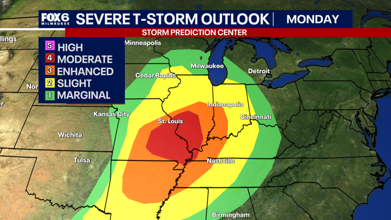 Southeast Wisconsin weather: Severe storms, heavy rain possible Monday