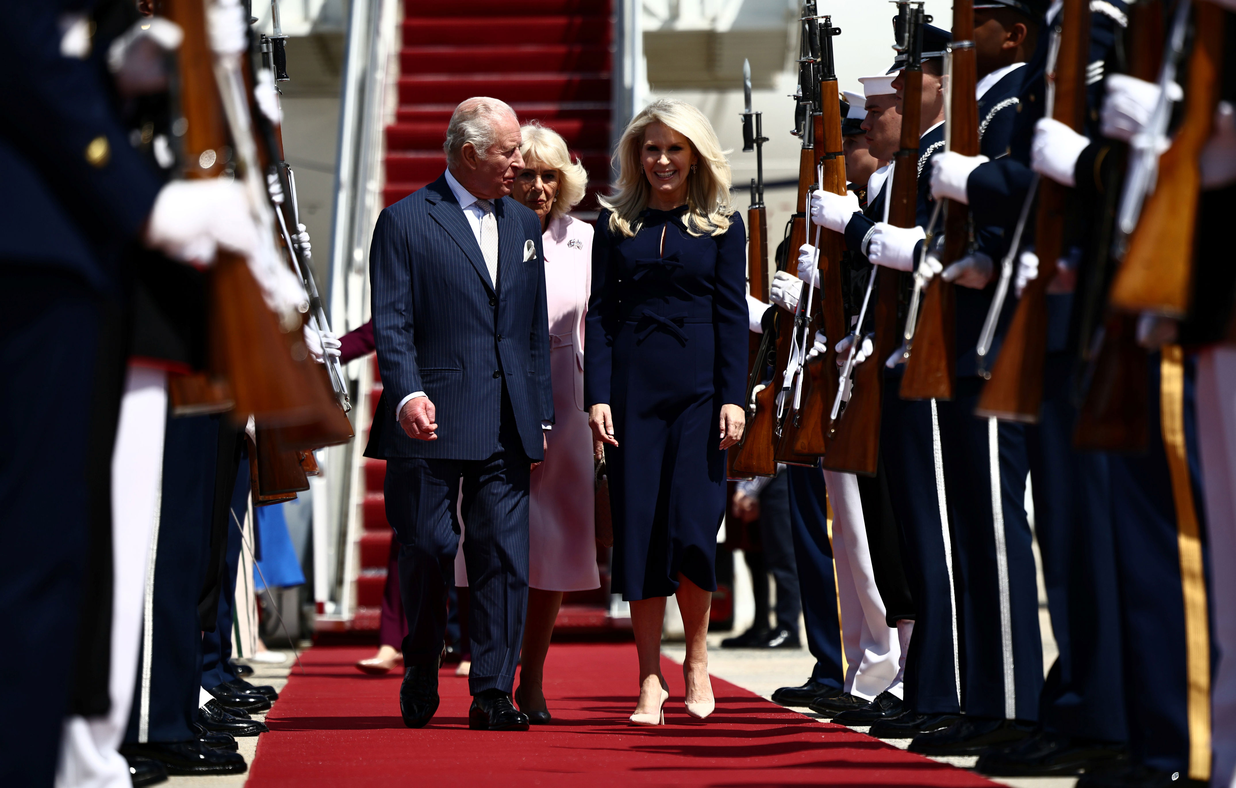 Camilla wears symbol of unity as King and Queen arrive for US state visit