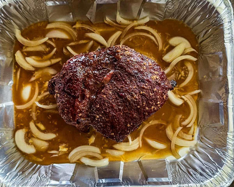Smoked pulled beef from chuck roast