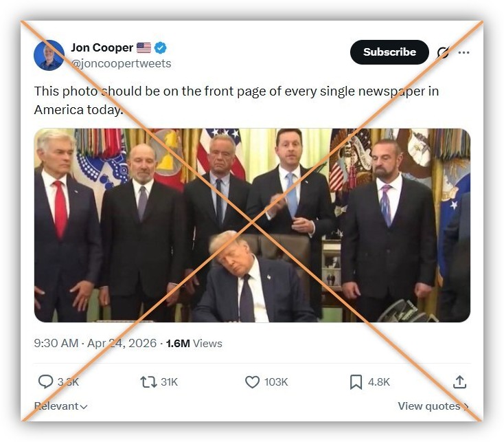 Fake Trump sleeping photo spreads after White House event