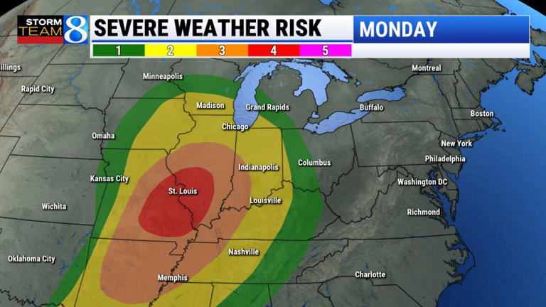 Severe weather with high winds possible Monday night