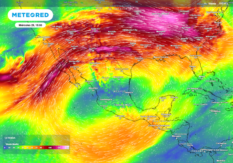 El anticiclón se fortalecerá y estará posicionado sobre México durante esta semana, intensificando la Ola de Calor con 30-45 °C.