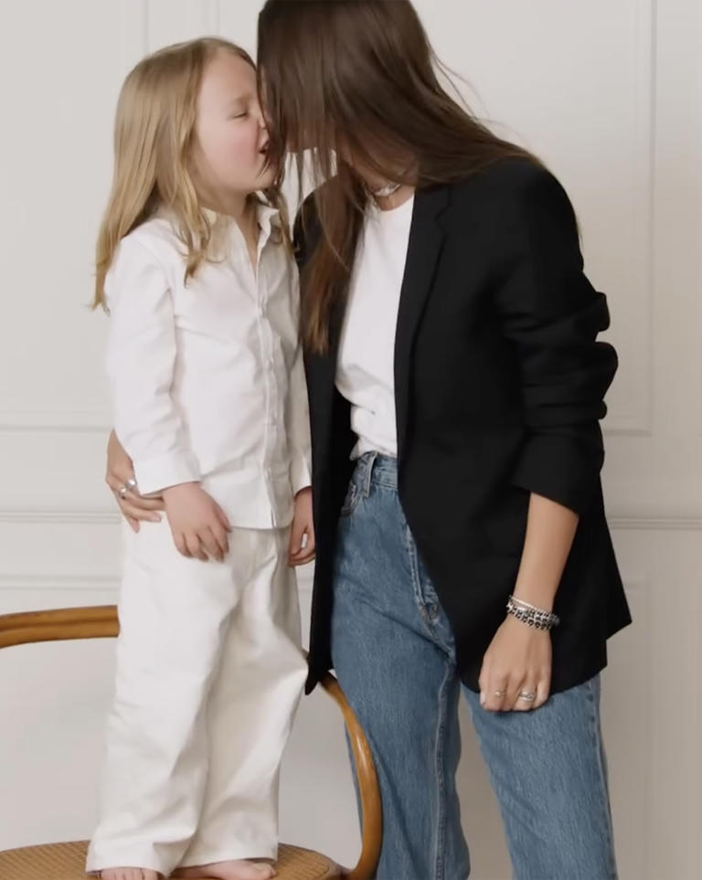 Emily Ratajkowski and 5-year-old son Sylvester pose together for Chanel