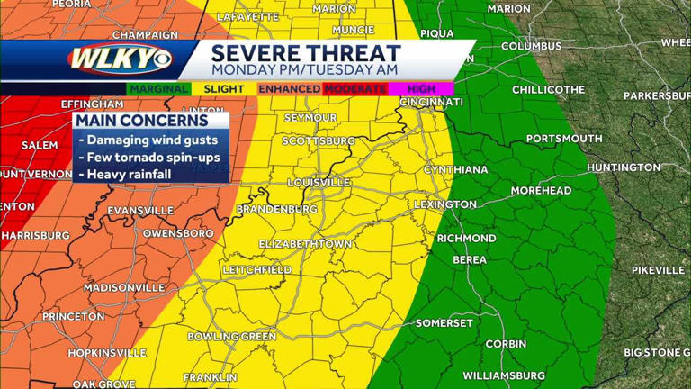 Severe alert: Strong to severe storms Monday into Tuesday
