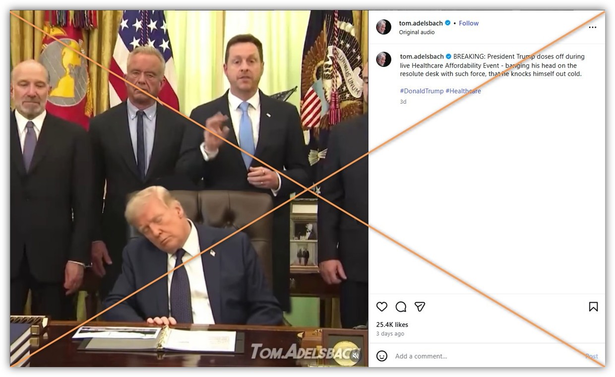 Fake Trump sleeping photo spreads after White House event