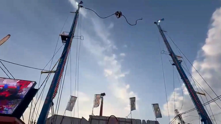 Video shows terrifying moment slingshot ride snaps in midair