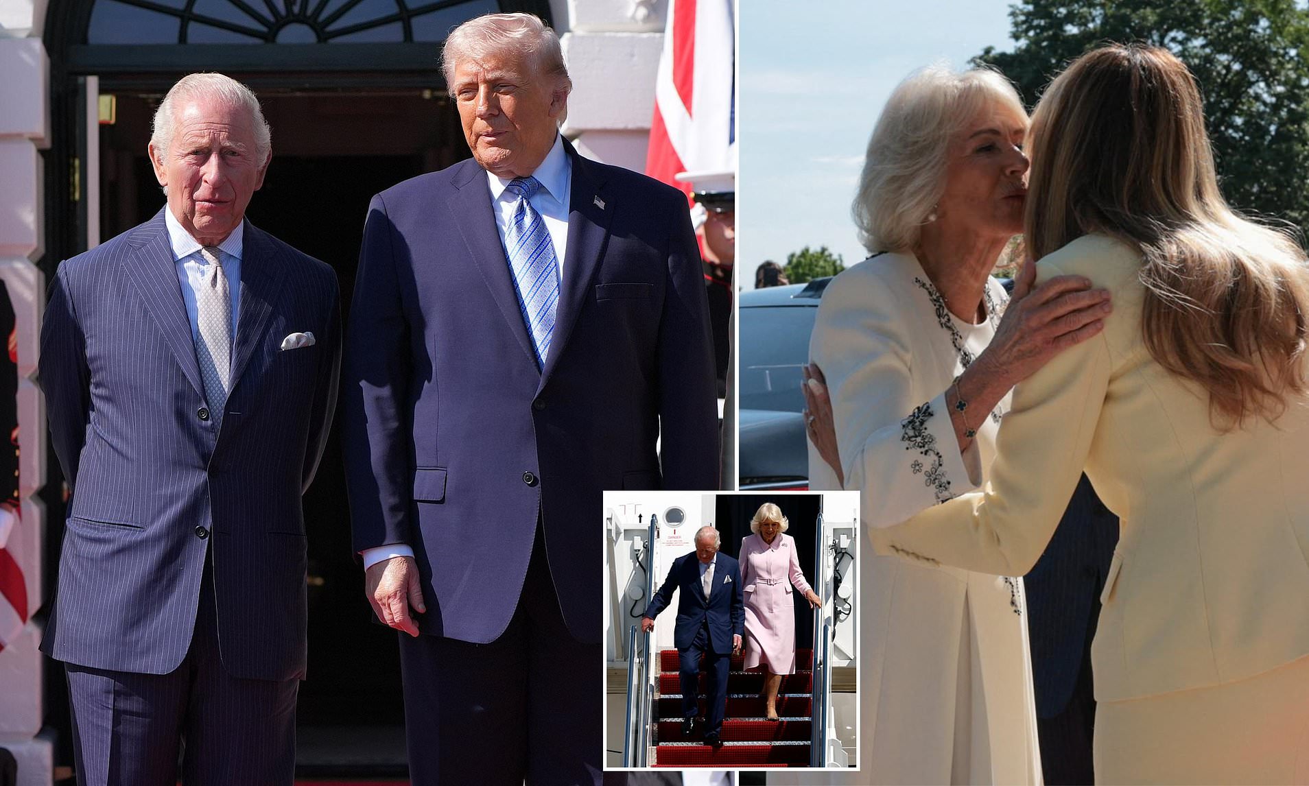 Trump and Melania greet King Charles and Queen Camilla at the White ...