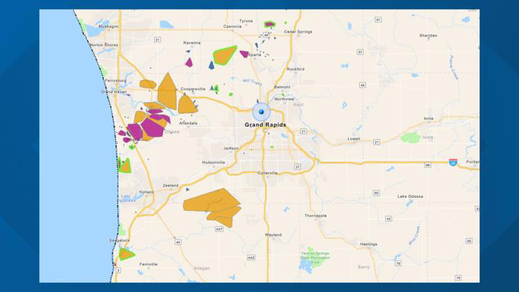 Thousands without power in West Michigan as high winds knock down power ...