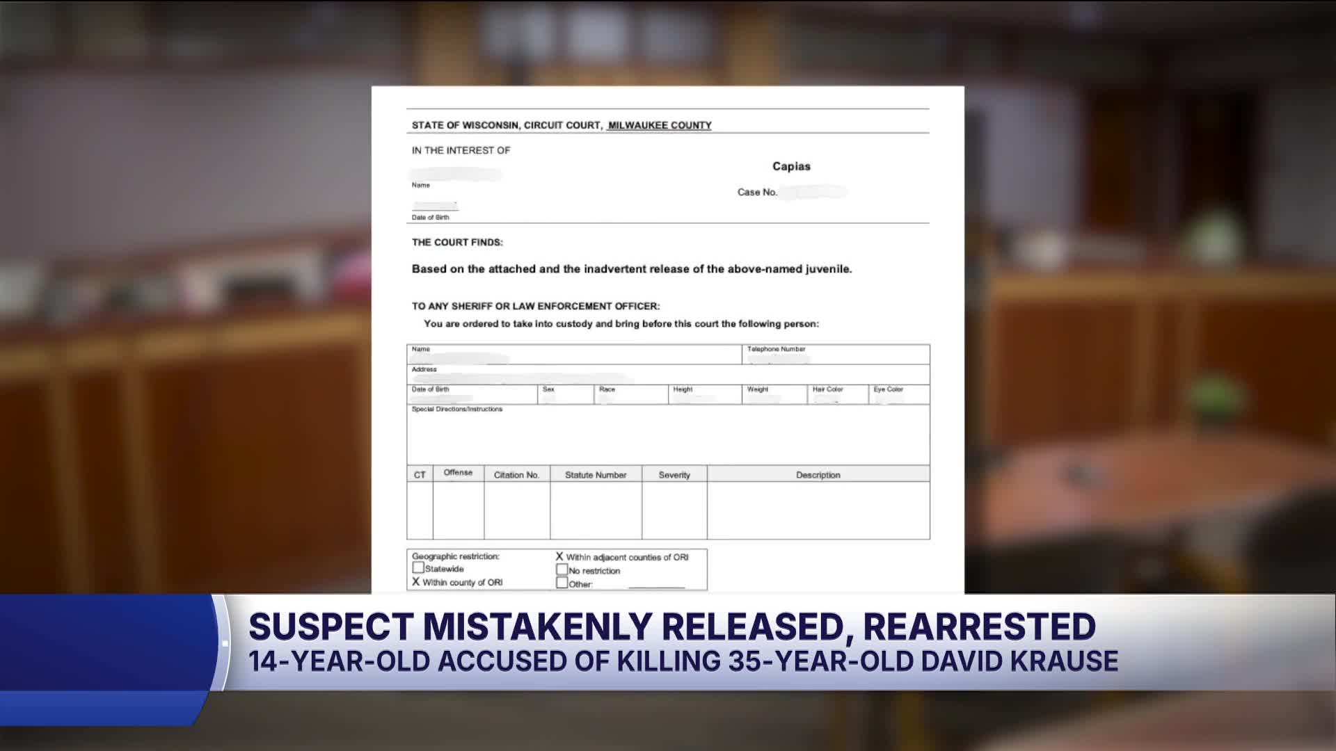 1st and Greenfield homicide suspect mistakenly released from juvenile ...