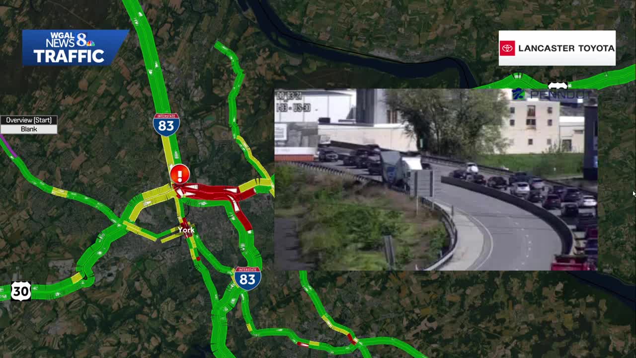 Tractor-trailer breaks in half on I-83 in York County | Delays expected ...