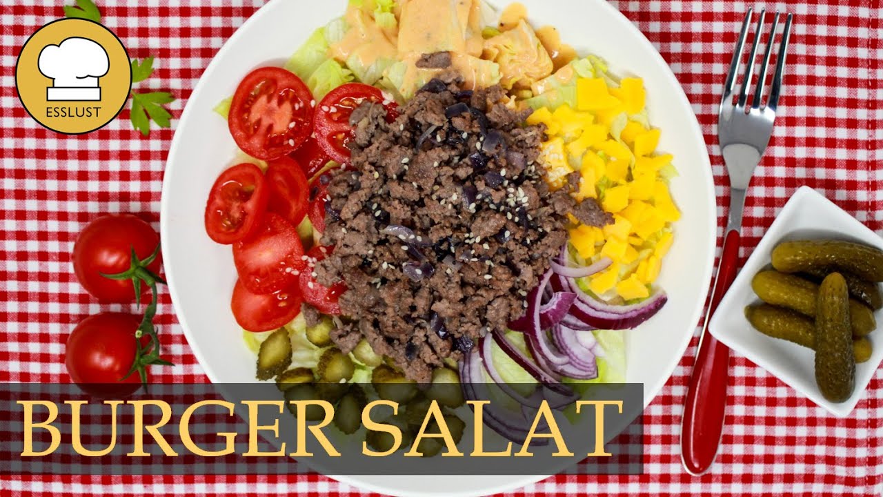 Burger-Salat - gesundes Fast Food, kalorienarm, lecker und low carb