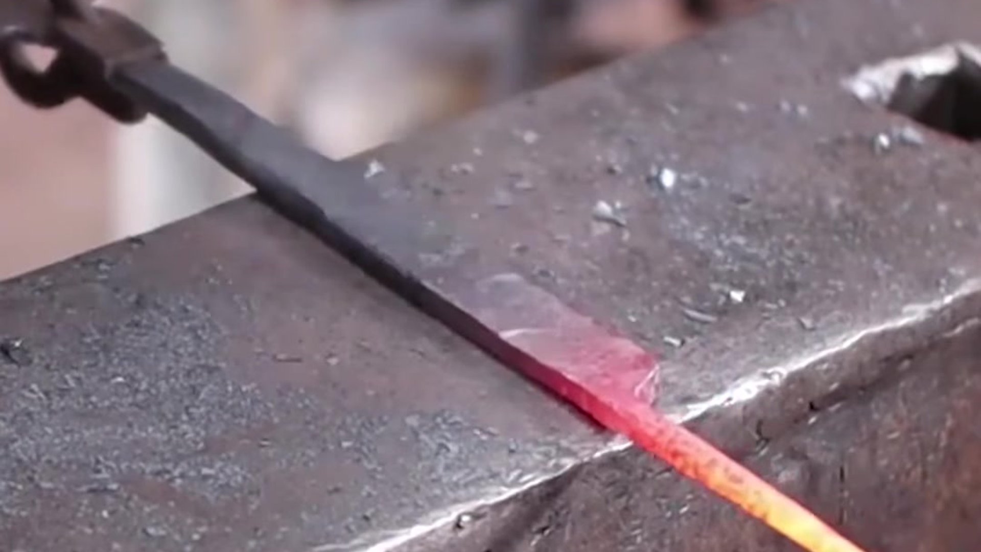 Forging an iron skillet by hand