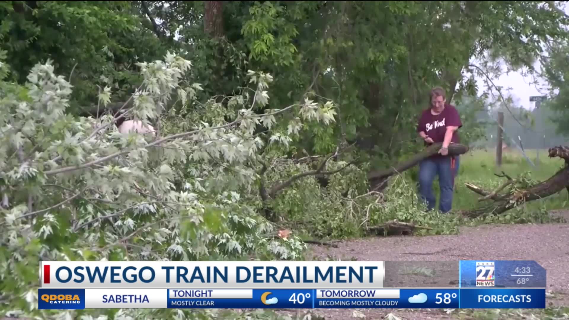 Storm damage in southeast Kansas after tornadoes touch down