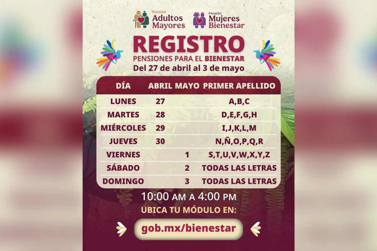 Abre registro para la pensión de Adultos Mayores y Mujeres Bienestar ...