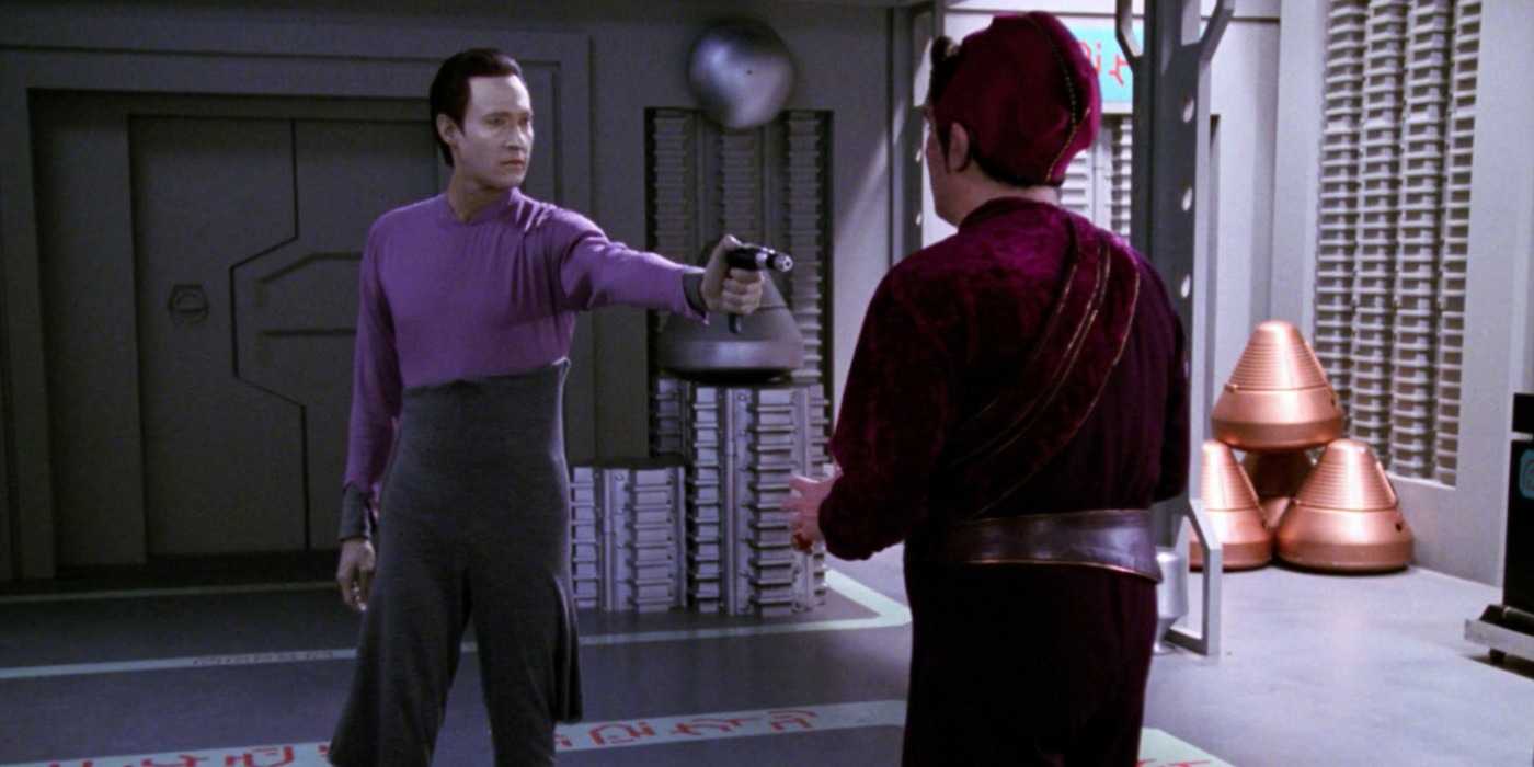 Data and Kivas Fajo in Star Trek TNG The Most Toys